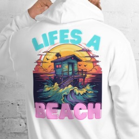 | MUDPUPs Life's A Beach Surf Hoodie | Sunset Hoodie Ocean Beach Hoodie - Picture 7 of 10